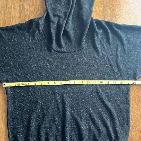 Michael Michael Kors Glitter Cowl Neck Sweater Short Sleeves Black Size M - Picture 8 of 14